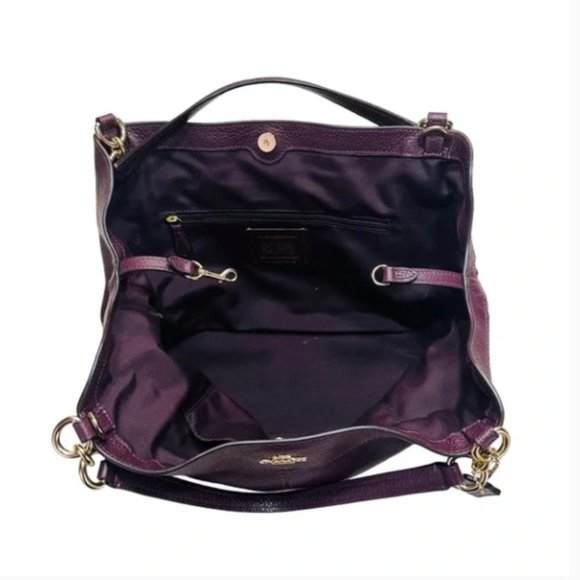 Coach Purse F28992 Small Lexy Shoulder Bag Raspberry Pebbled Leather - Picture 9 of 9